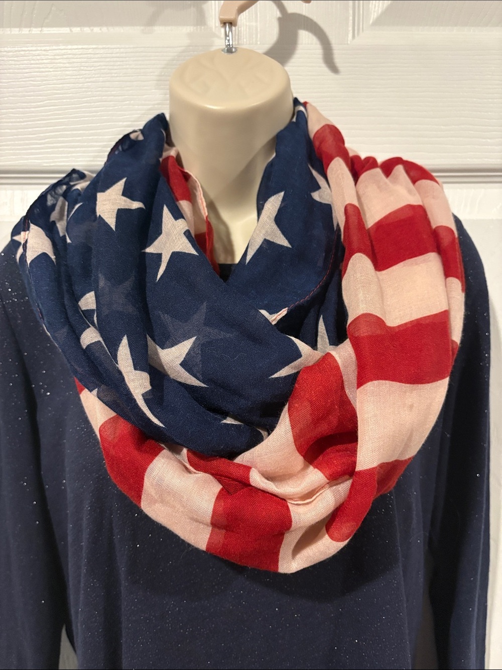 American Flag Infinity Scarf - Red White Blue Stars & Stripes